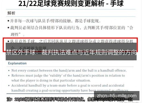 禁区外手球:裁判执法难点与近年规则调整的方向 禁区外手球:裁判执法难点与近年规则调整的方向